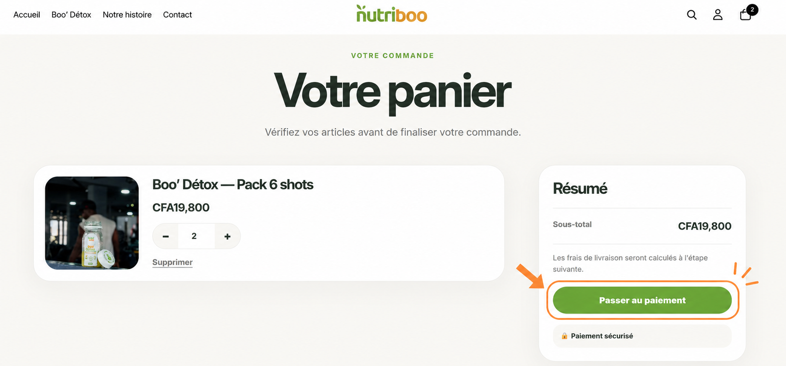 Ajoutez le produit au panier