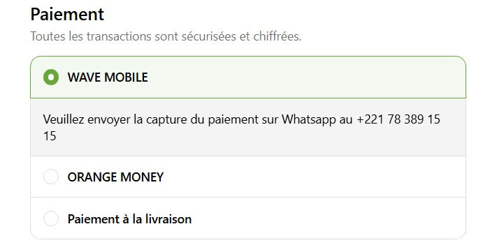 Choisissez votre mode de paiement